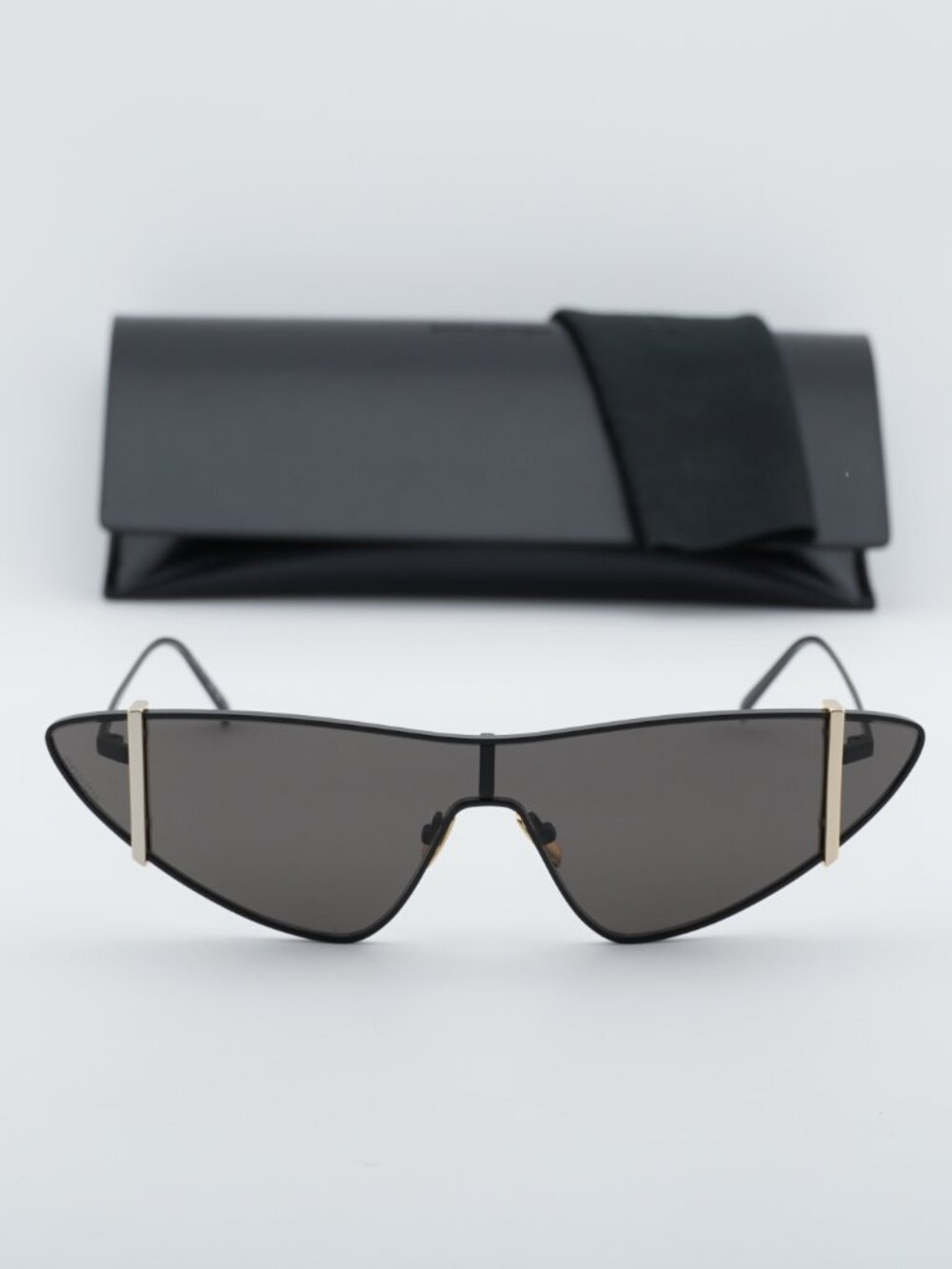 Saint Laurent SL536 001 Rimless Shield Sunglasses - Black - Picture 7 of 10